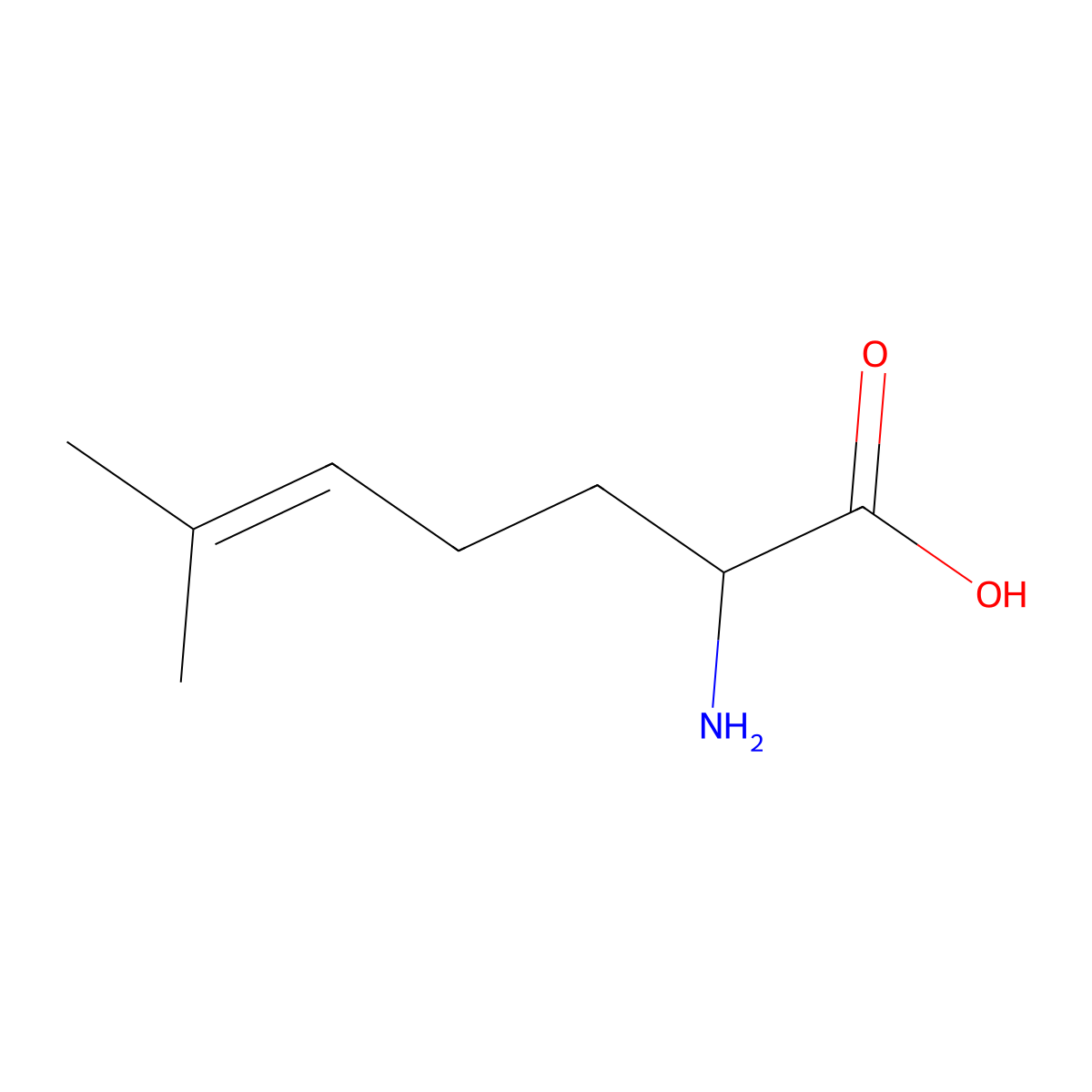 2-Amino-6-methylhept-5-enoic acid molecular structure, CAS 369611-69-8