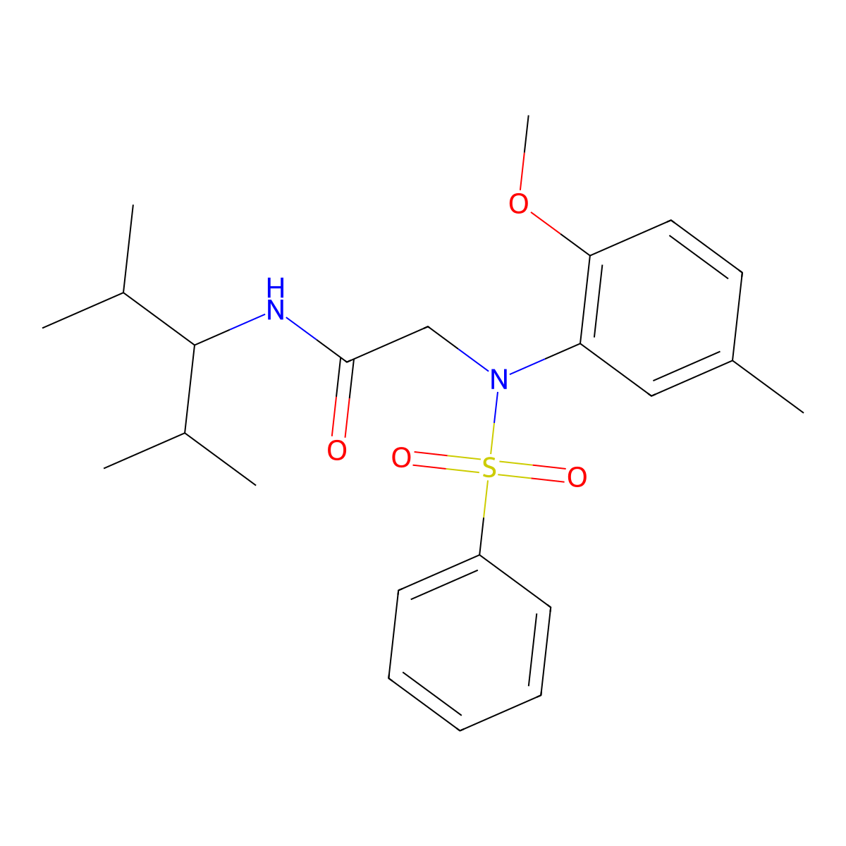 2-[N-(benzenesulfonyl)-2-methoxy-5-methylanilino]-N-(2,4-dimethylpentan-3-yl)acetamide molecular structure, CAS 369620-87-1
