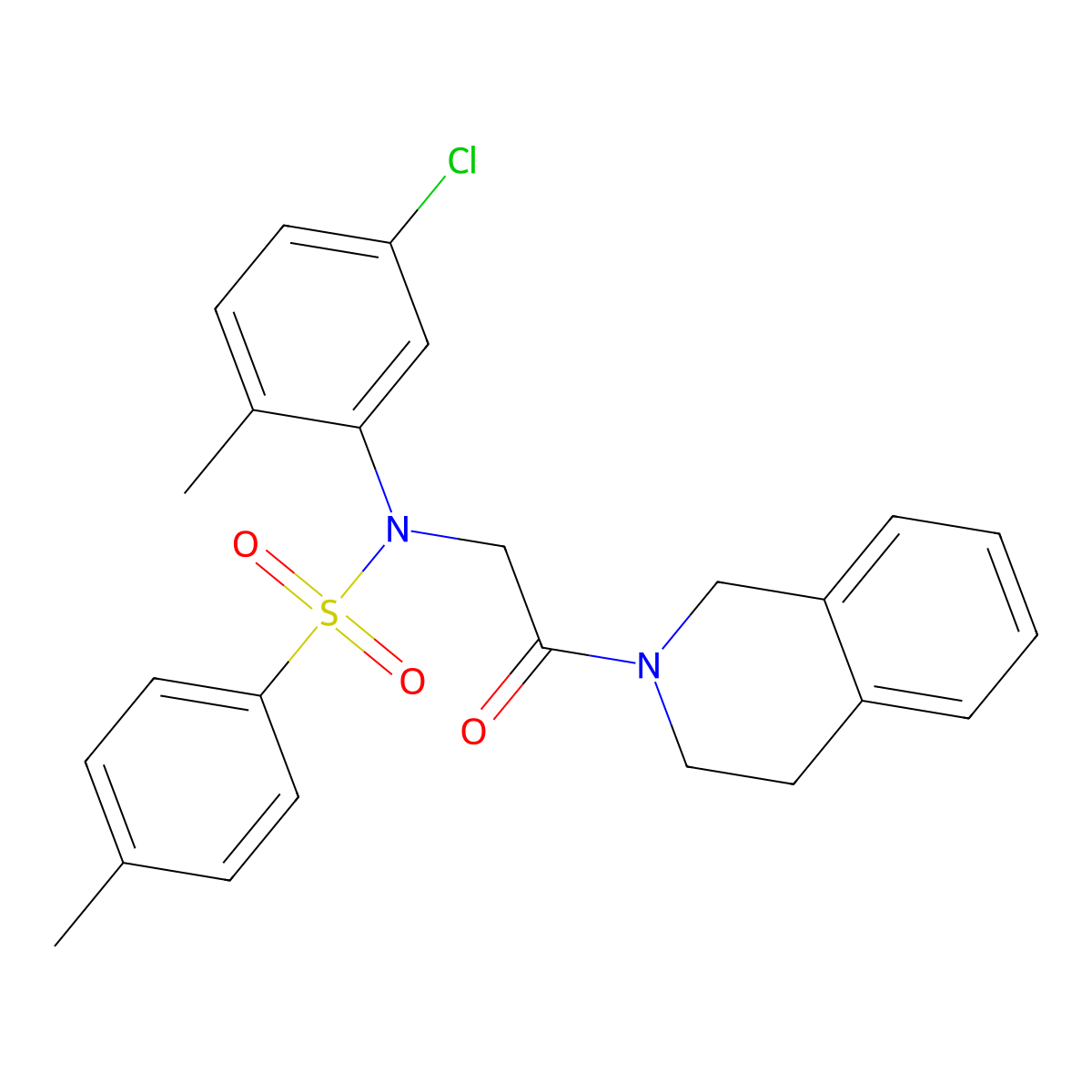 N-(5-chloro-2-methylphenyl)-N-[2-(3,4-dihydroisoquinolin-2(1H)-yl)-2-oxoethyl]-4-methylbenzenesulfonamide molecular structure, CAS 369621-41-0