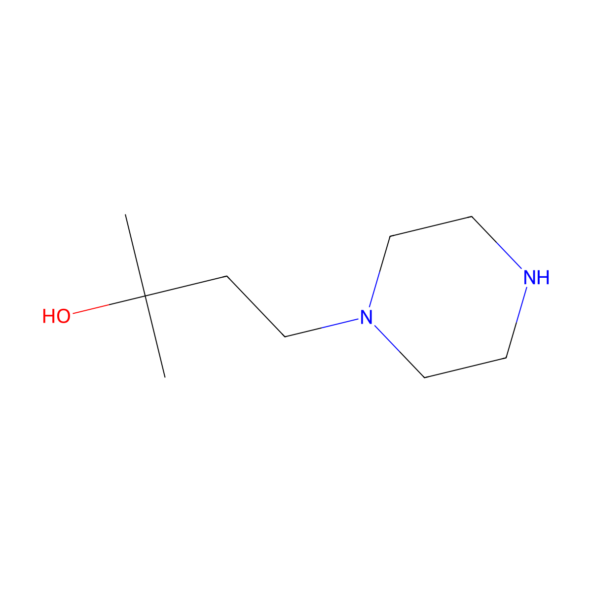 2-Methyl-4-(piperazin-1-yl)butan-2-ol molecular structure, CAS 369626-03-9