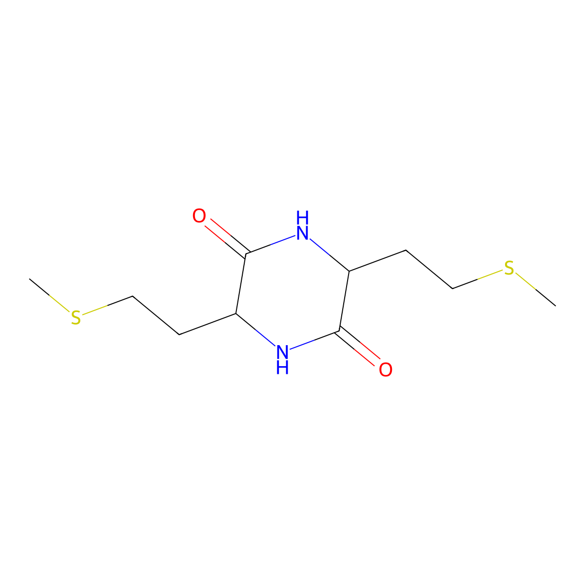 3,6-Bis(2-(methylthio)ethyl)-2,5-piperazinedione molecular structure, CAS 36963-02-7