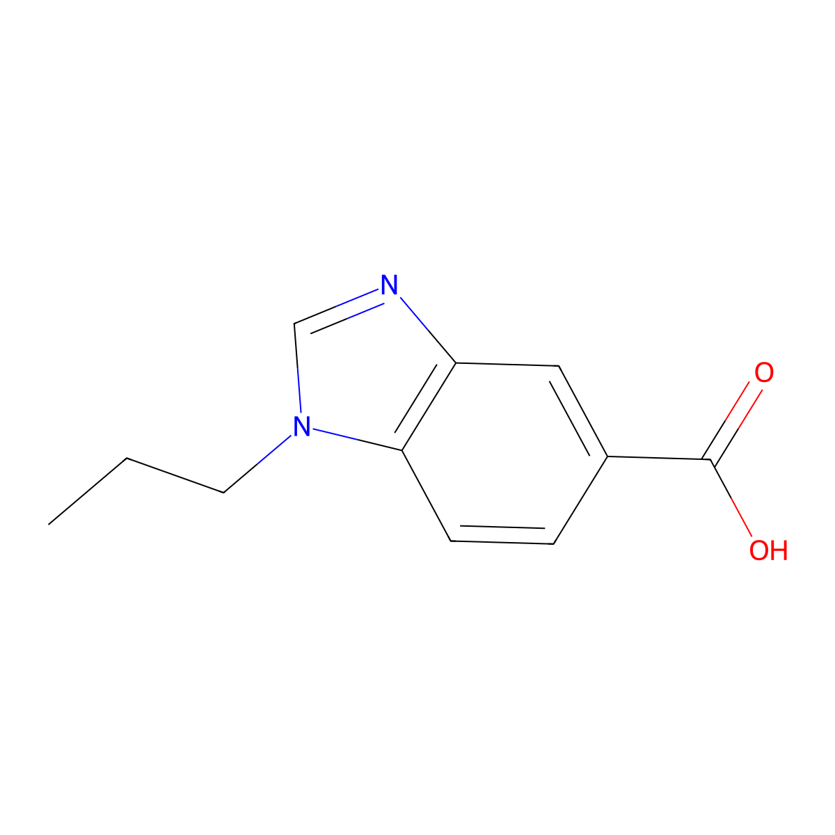 1-Propyl-1,3-benzodiazole-5-carboxylic acid molecular structure, CAS 369630-71-7