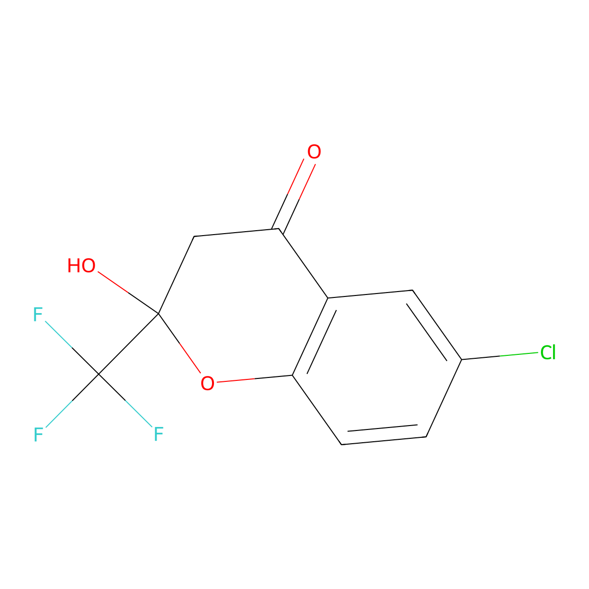 6-chloro-2-hydroxy-2-(trifluoromethyl)-3H-chromen-4-one molecular structure, CAS 369631-61-8
