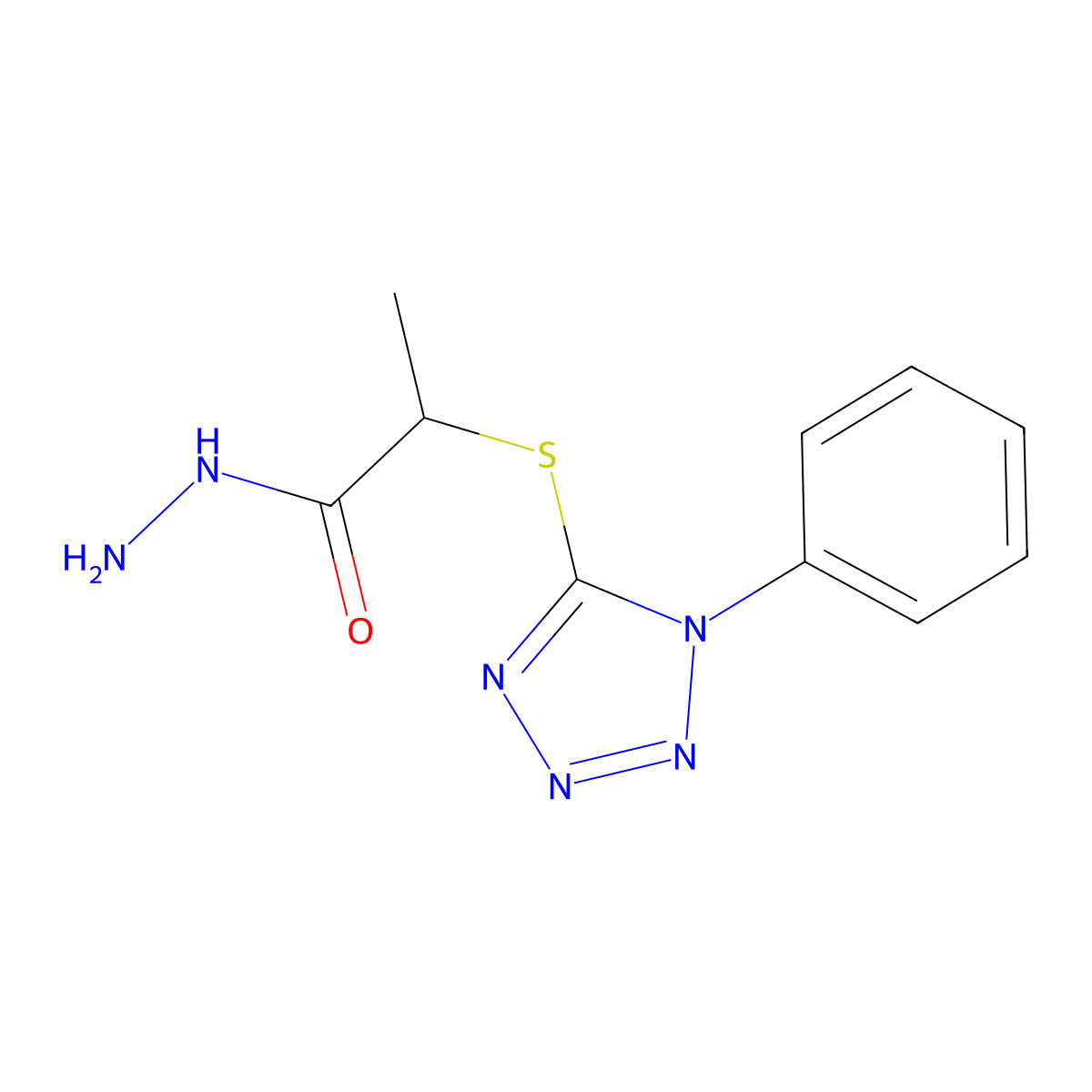 2-[(1-phenyl-1H-tetrazol-5-yl)thio]propanohydrazide molecular structure, CAS 369635-28-9