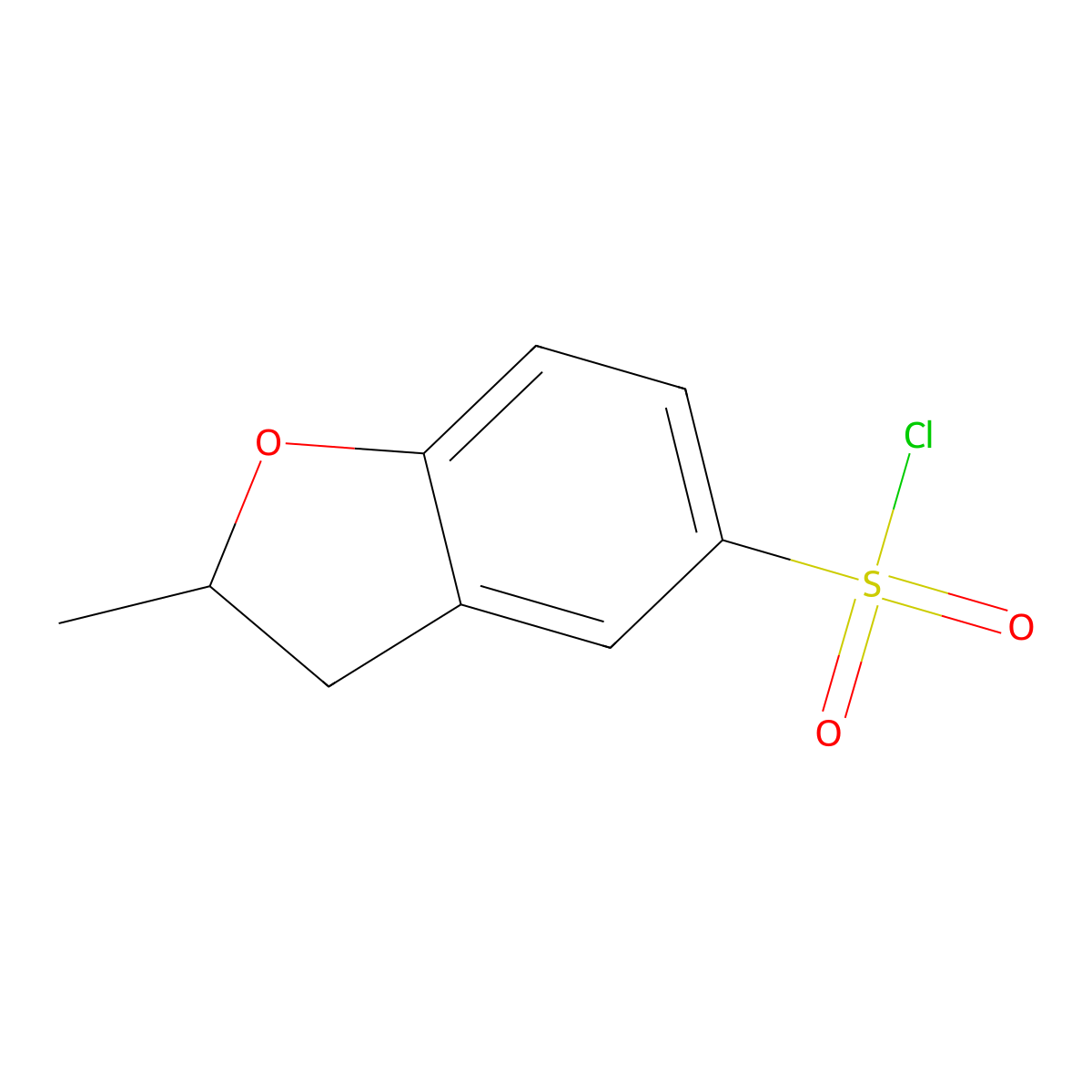 2-Methyl-2,3-dihydro-1-benzofuran-5-sulfonyl chloride molecular structure, CAS 369638-66-4