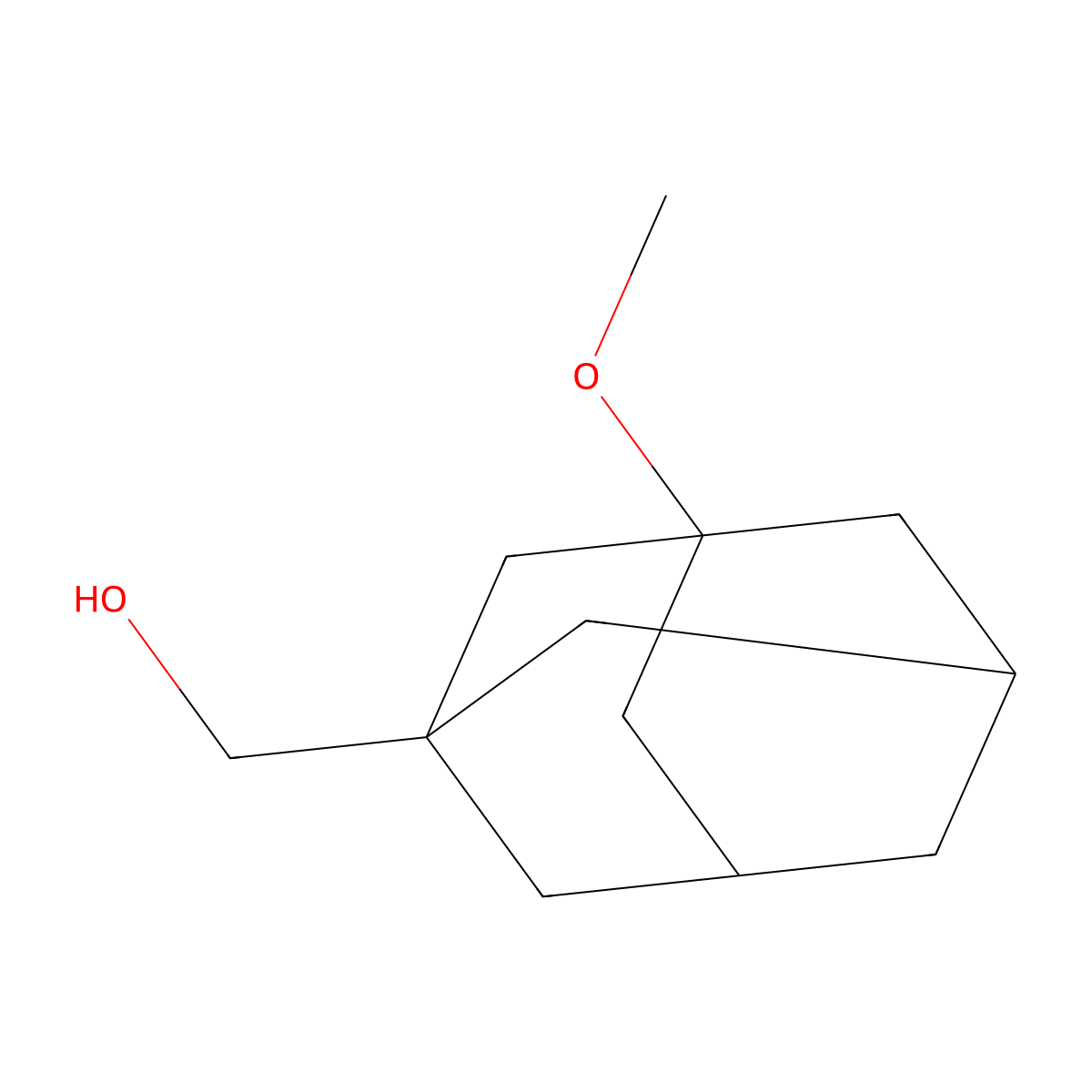 3-Methoxy-1-hydroxymethyladamantane molecular structure, CAS 36964-32-6