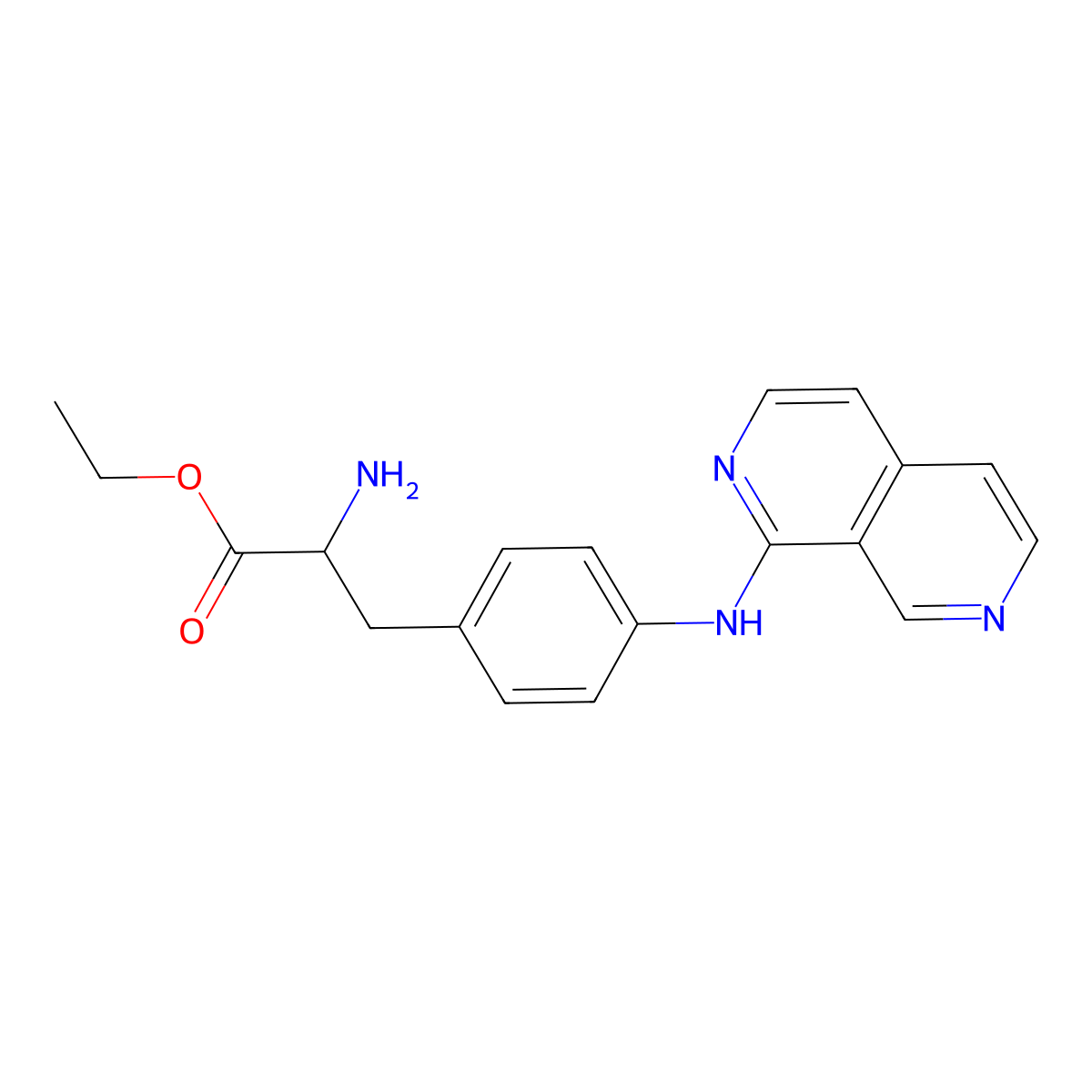(S)-ethyl 3-(4-(2,7-naphthyridin-1-ylamino)phenyl)-2-aminopropanoate molecular structure, CAS 369648-61-3