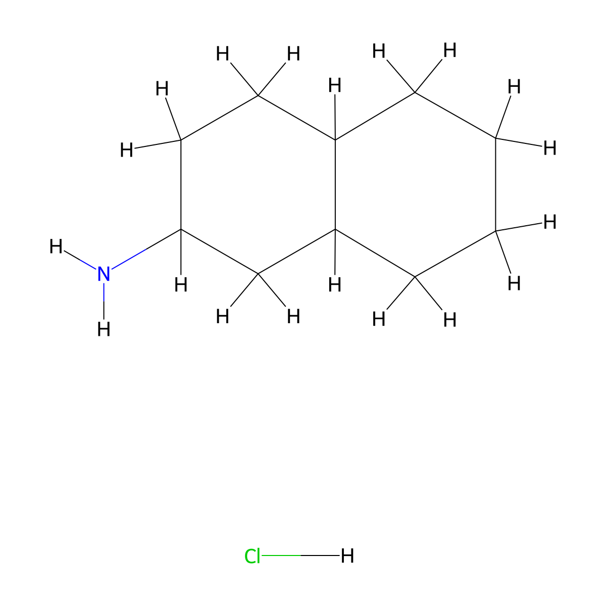 Decahydronaphthalen-2-amine hydrochloride molecular structure, CAS 36967-52-9