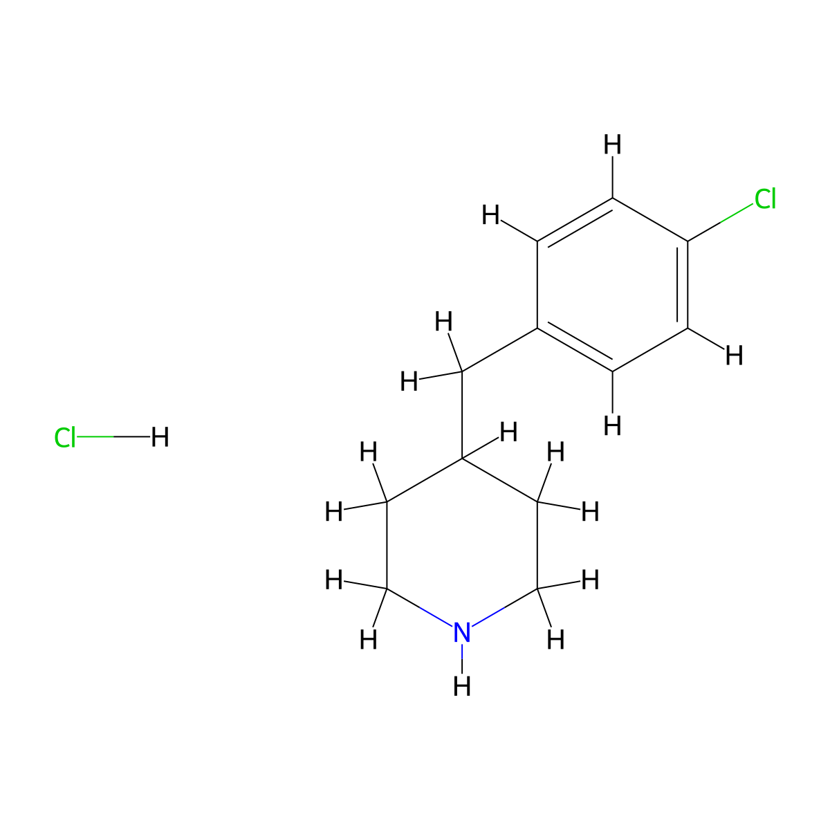 4-(4-Chlorobenzyl)piperidine hydrochloride molecular structure, CAS 36968-94-2