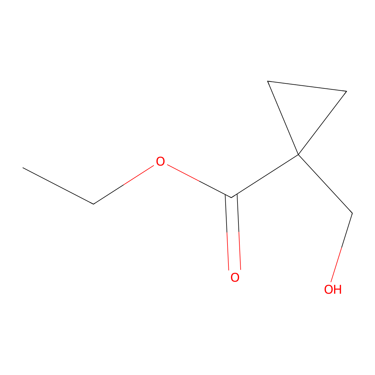 Ethyl 1-(hydroxymethyl)cyclopropane-1-carboxylate molecular structure, CAS 3697-68-5