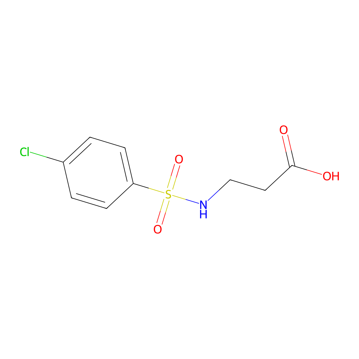 3-(4-Chlorobenzenesulfonamido)propanoic acid molecular structure, CAS 36974-65-9