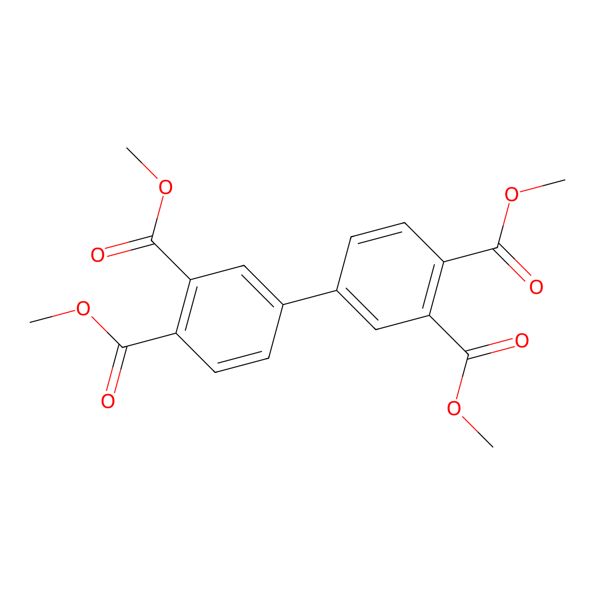 Tetramethyl 3,3',4,4'-biphenyltetracarboxylate molecular structure, CAS 36978-37-7