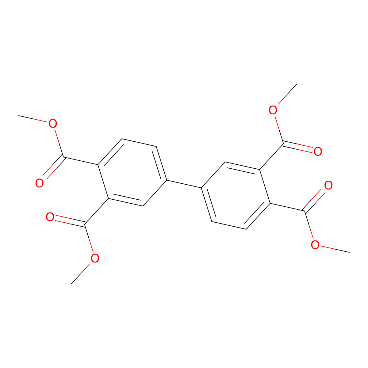 Tetramethyl 3,3',4,4'-biphenyltetracarboxylate molecular structure, CAS 36978-37-7