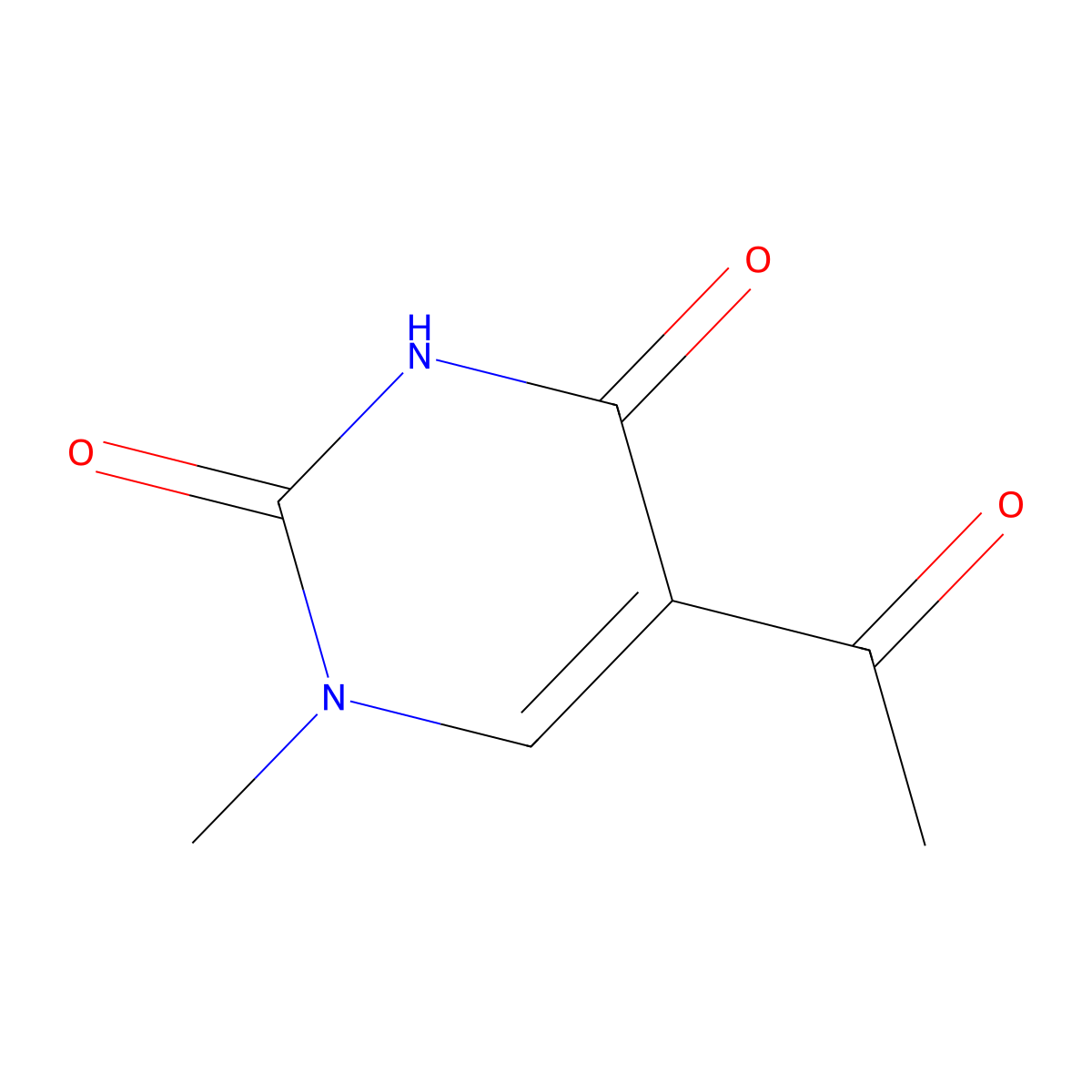 5-acetyl-1-methyl-2,4(1H,3H)-pyrimidinedione molecular structure, CAS 36980-85-5