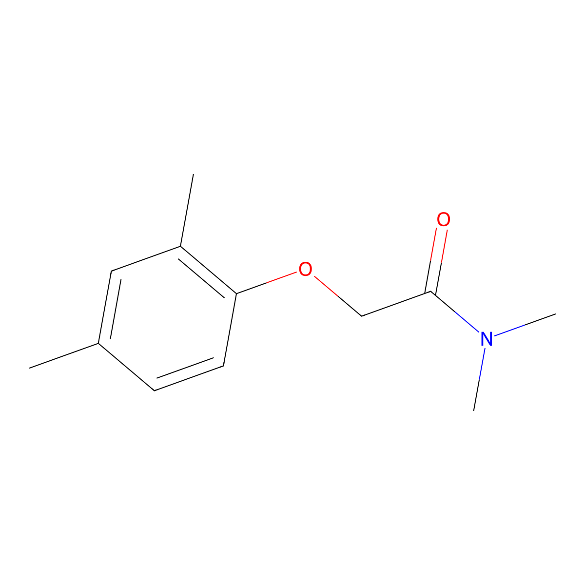 Acetamide, 2-(2,4-dimethylphenoxy)-N,N-dimethyl- molecular structure, CAS 36984-06-2