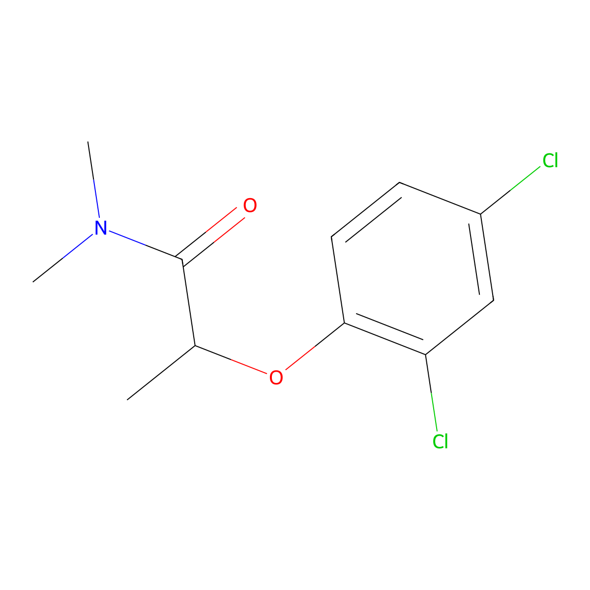 2-(2,4-dichlorophenoxy)-N,N-dimethylpropanamide molecular structure, CAS 36984-23-3