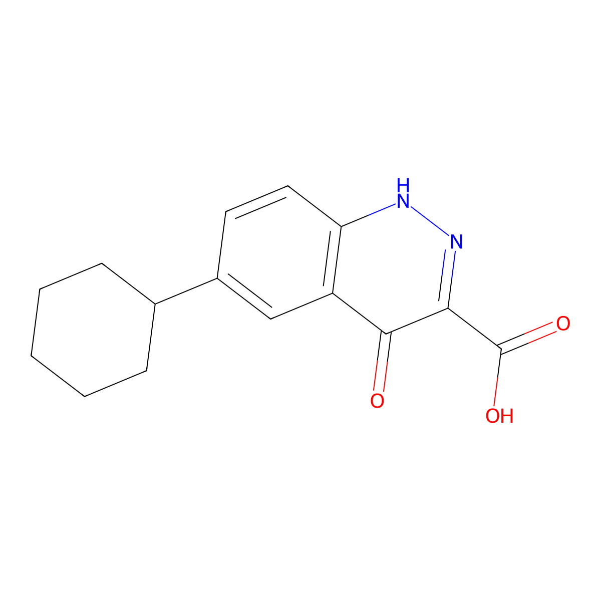 6-Cyclohexyl-4-oxo-1,4-dihydrocinnoline-3-carboxylic acid molecular structure, CAS 36991-53-4