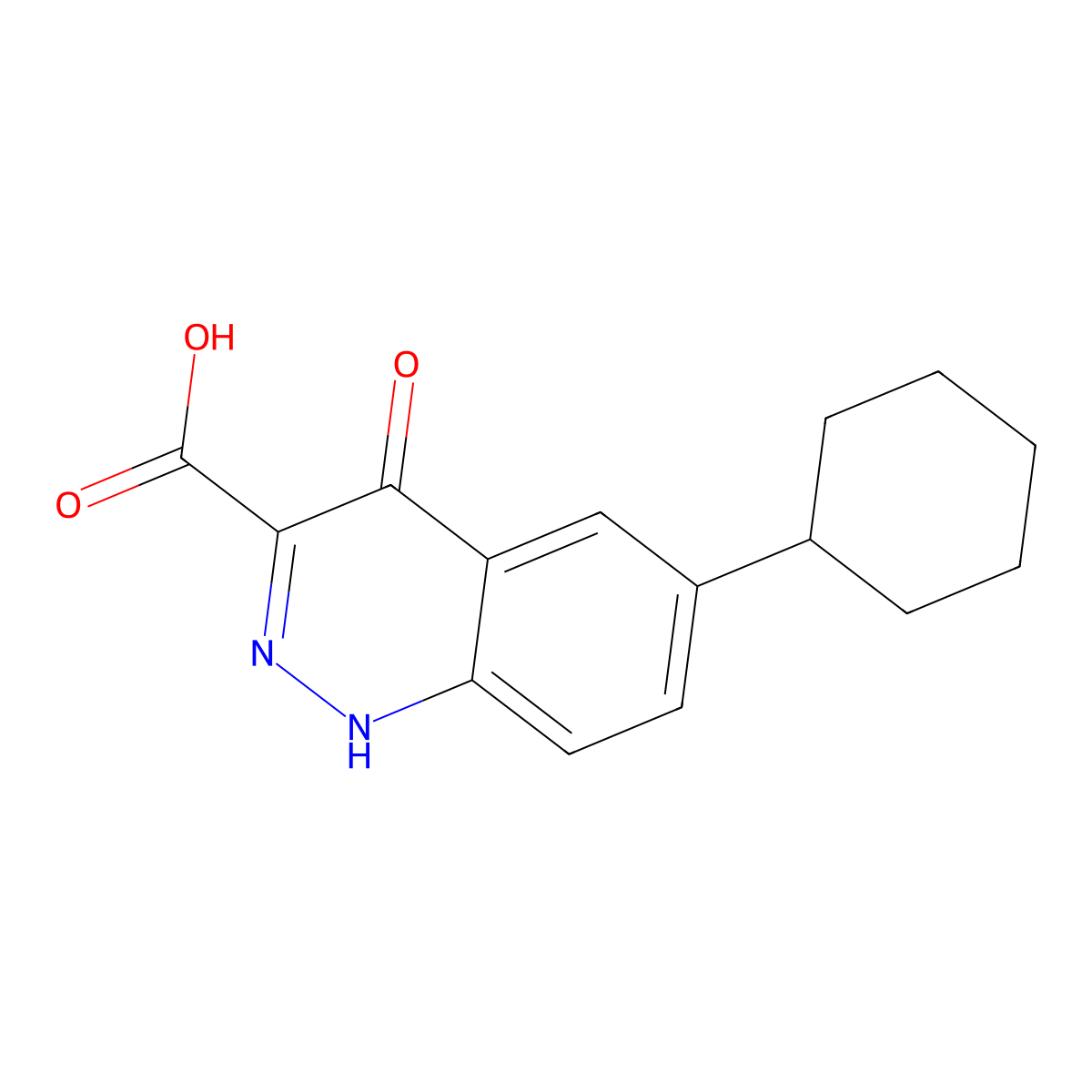 6-Cyclohexyl-4-oxo-1,4-dihydrocinnoline-3-carboxylic acid molecular structure, CAS 36991-53-4