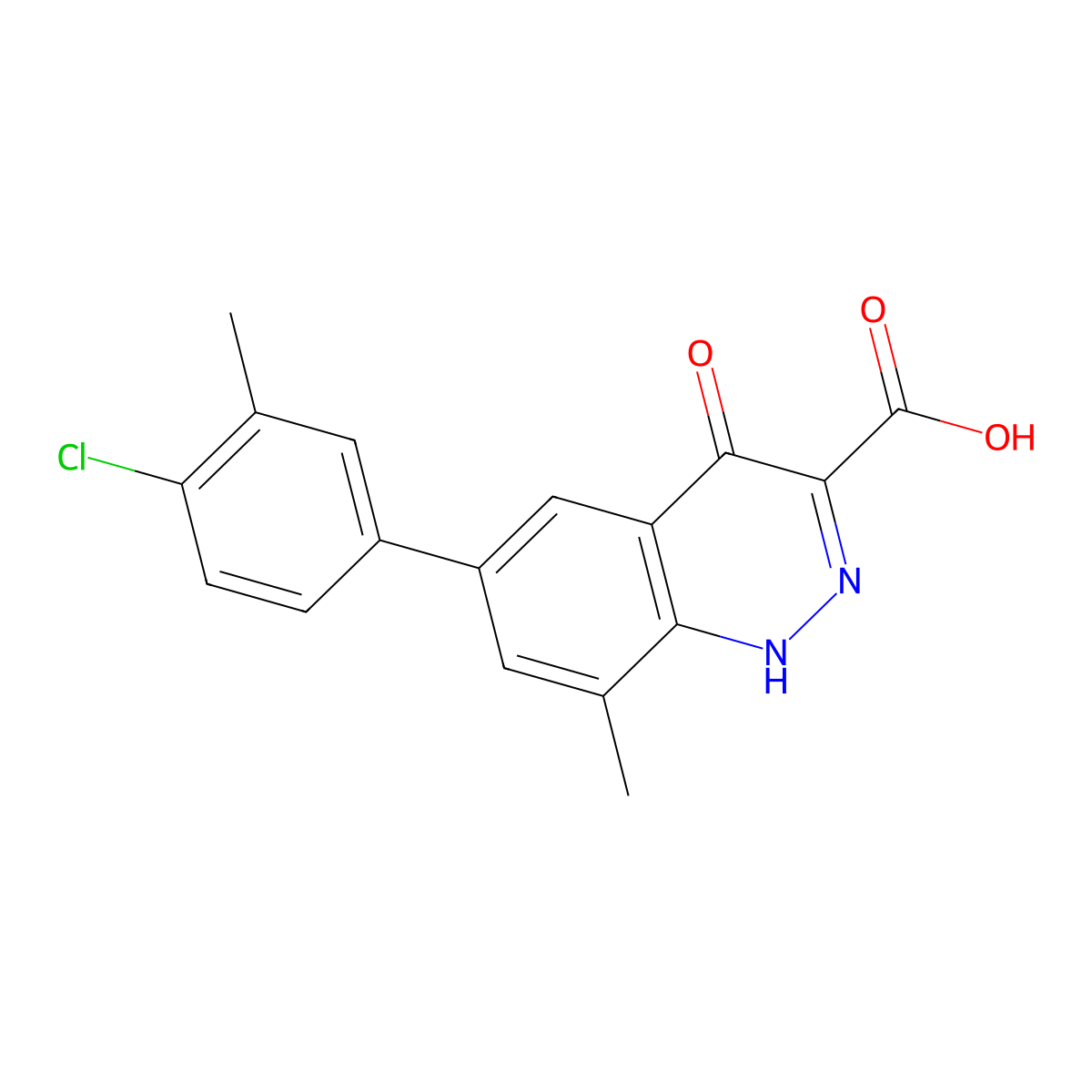 6-(4-Chloro-3-methylphenyl)-8-methyl-4-oxo-1,4-dihydrocinnoline-3-carboxylic acid molecular structure, CAS 36991-84-1