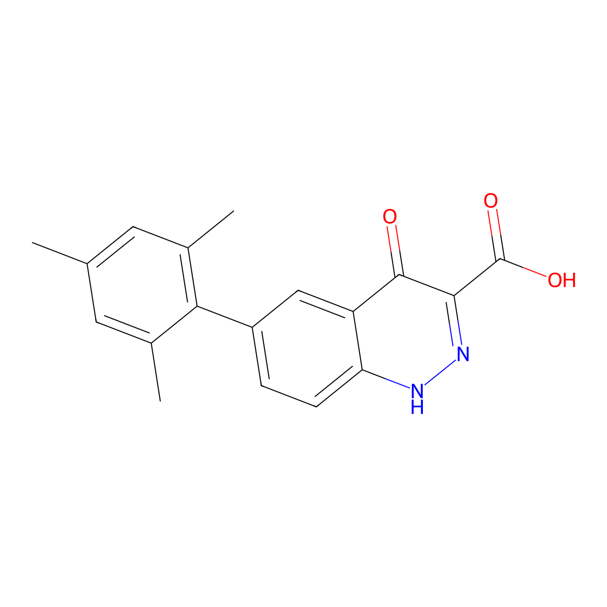 6-Mesityl-4-oxo-1,4-dihydrocinnoline-3-carboxylic acid molecular structure, CAS 36991-85-2