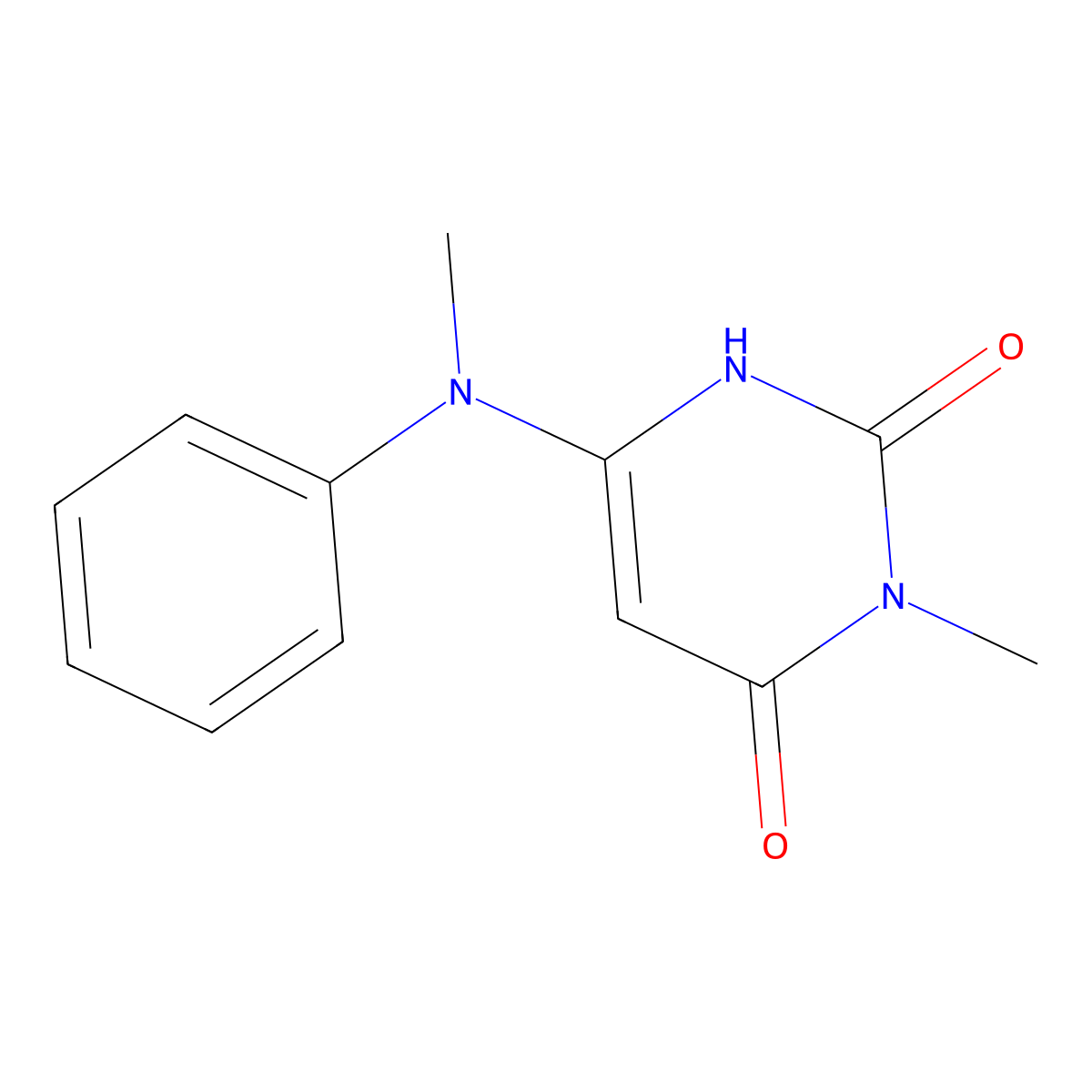 2,4(1H,3H)-Pyrimidinedione, 3-methyl-6-(methylphenylamino)- molecular structure, CAS 36995-90-1