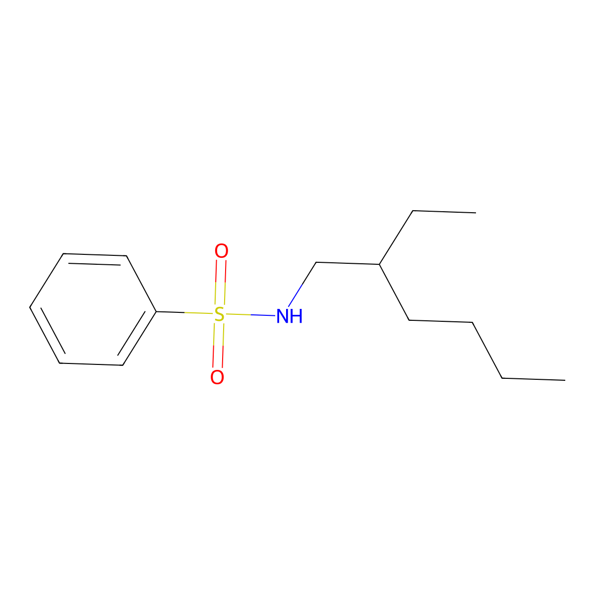 N-(2-ethylhexyl)benzenesulfonamide molecular structure, CAS 36997-29-2