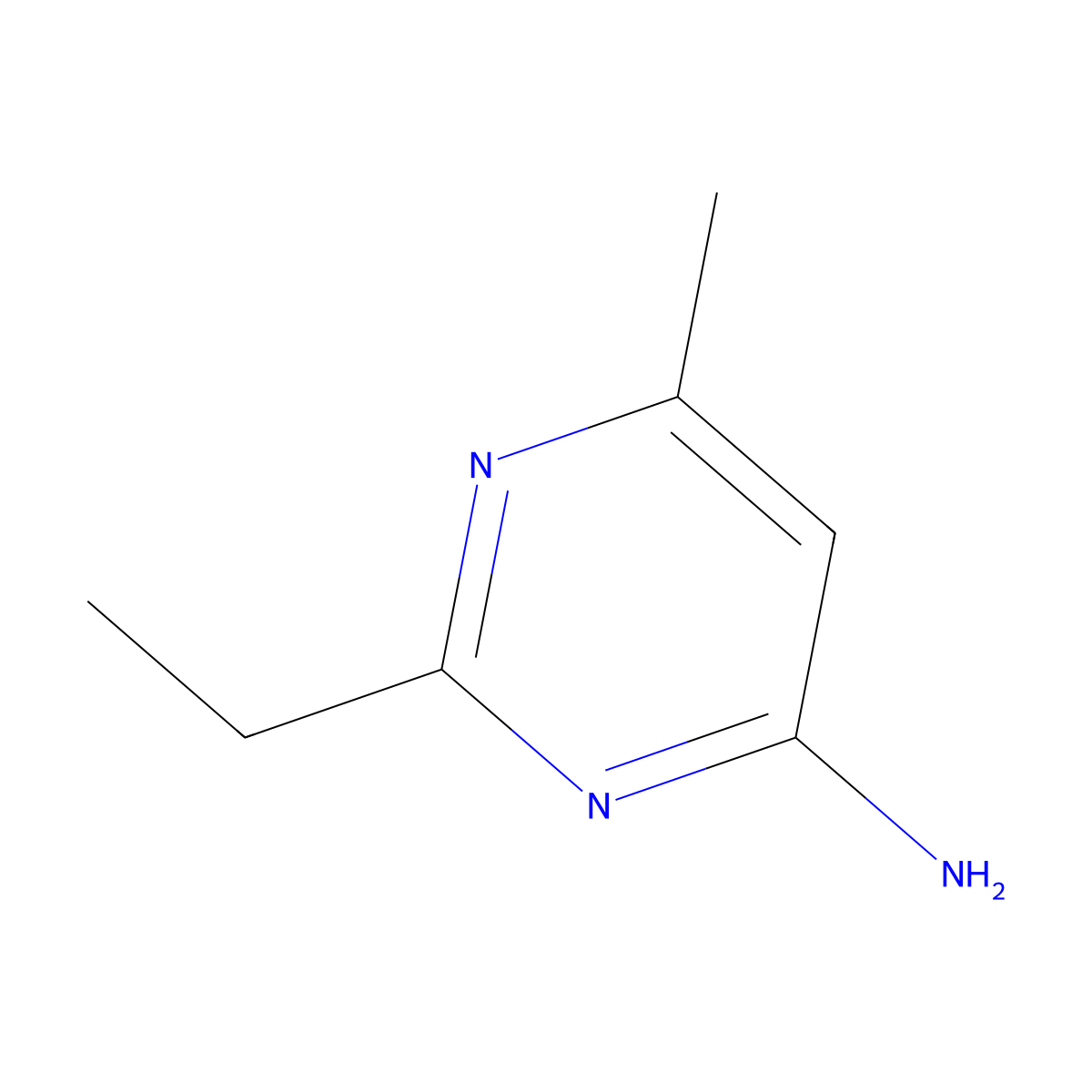 2-Ethyl-6-methylpyrimidin-4-amine molecular structure, CAS 36999-33-4