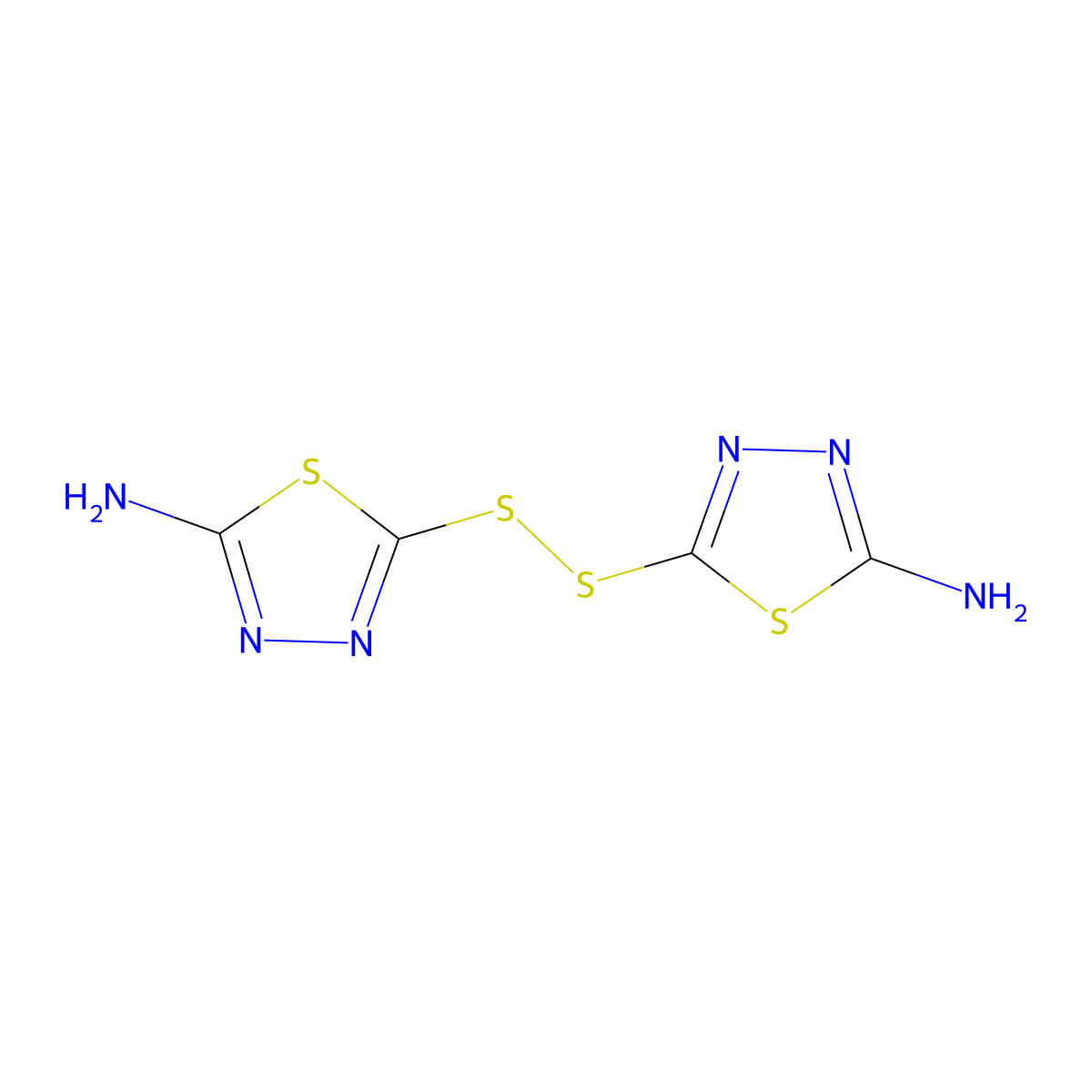 5,5'-Dithiobis(1,3,4-thiadiazol-2-amine) molecular structure, CAS 36999-88-9