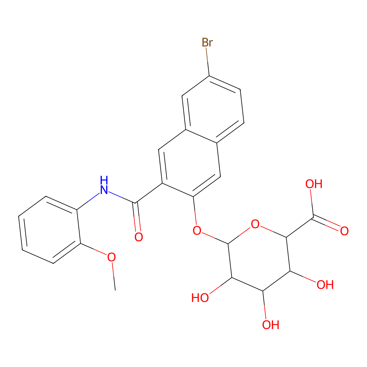 2-naphthol AS BI-beta-D-glucuronide molecular structure, CAS 37-87-6