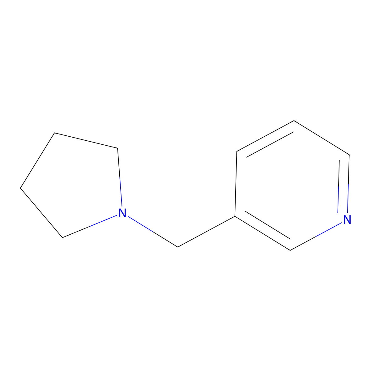 N-(3-Pyridylmethyl)Pyrrolidine molecular structure, CAS 370-09-2