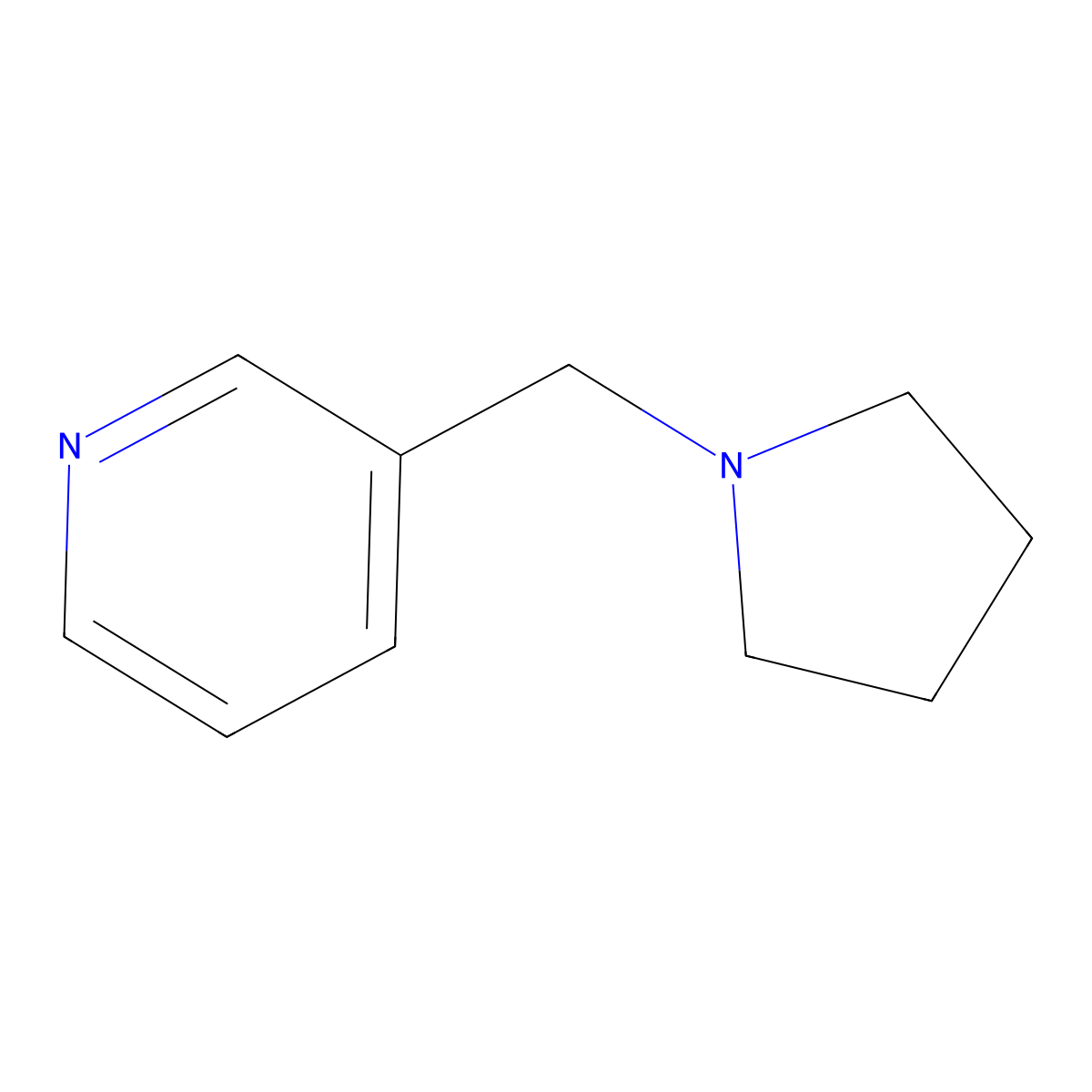 N-(3-Pyridylmethyl)Pyrrolidine molecular structure, CAS 370-09-2