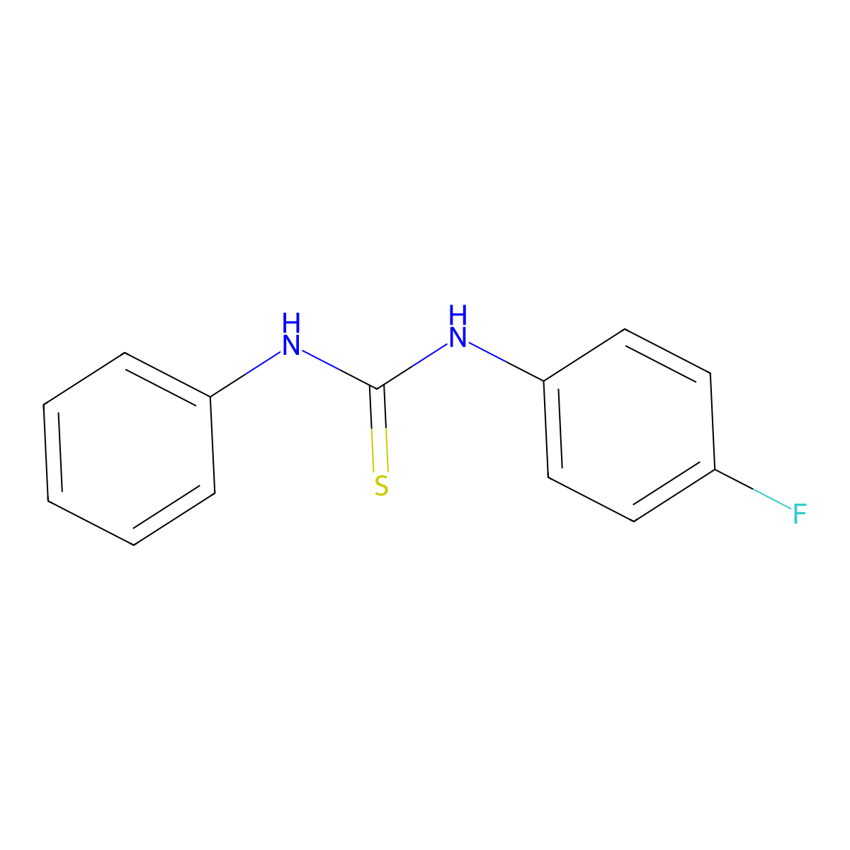 1-(4-Fluorophenyl)-3-phenylthiourea molecular structure, CAS 370-16-1