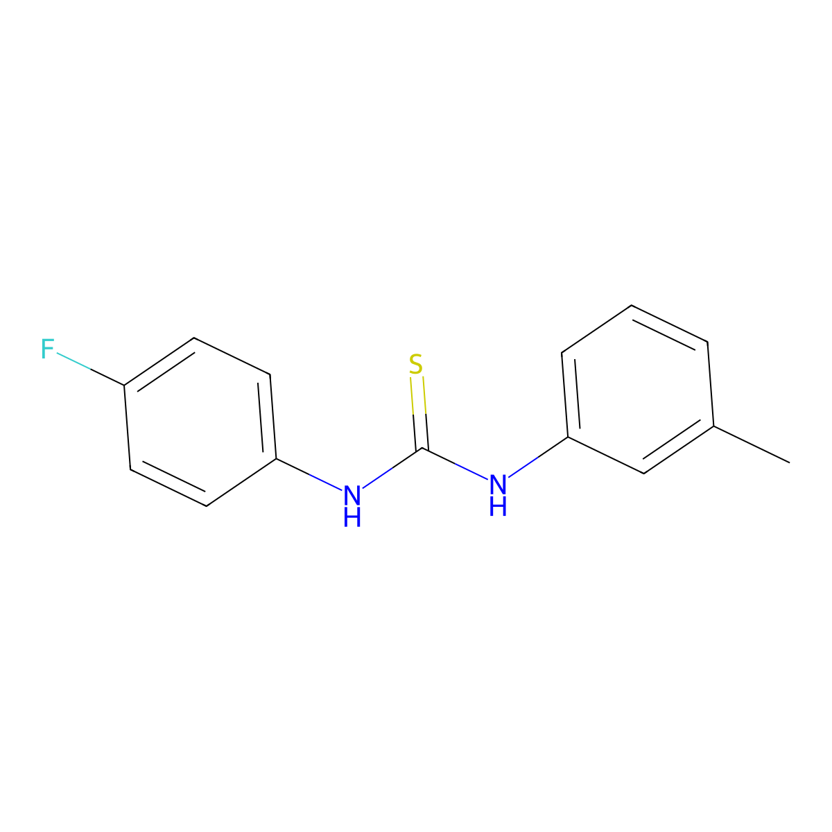 1-(4-Fluorophenyl)-3-(3-methylphenyl)thiourea molecular structure, CAS 370-17-2