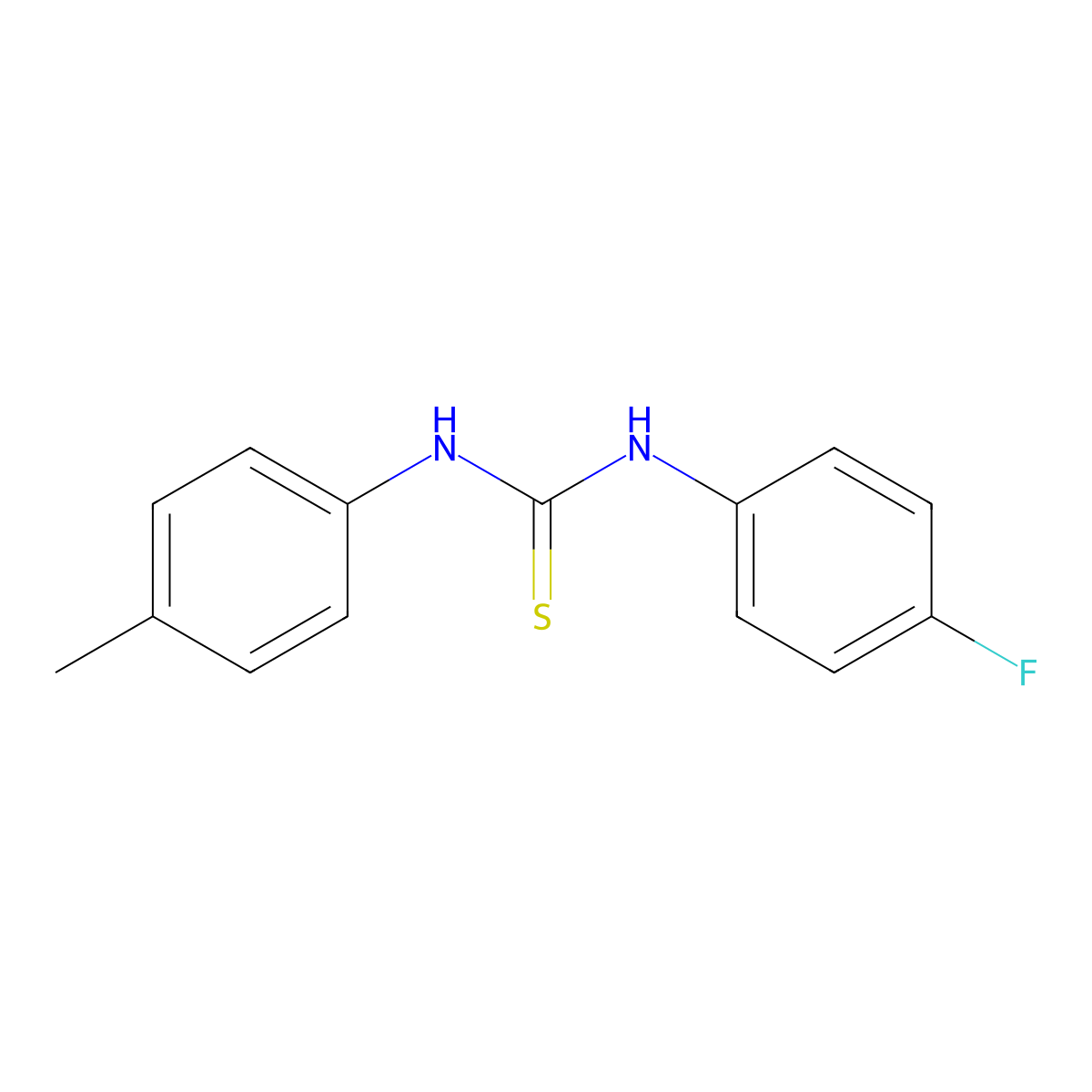 1-(4-Fluorophenyl)-3-(4-methylphenyl)thiourea molecular structure, CAS 370-24-1