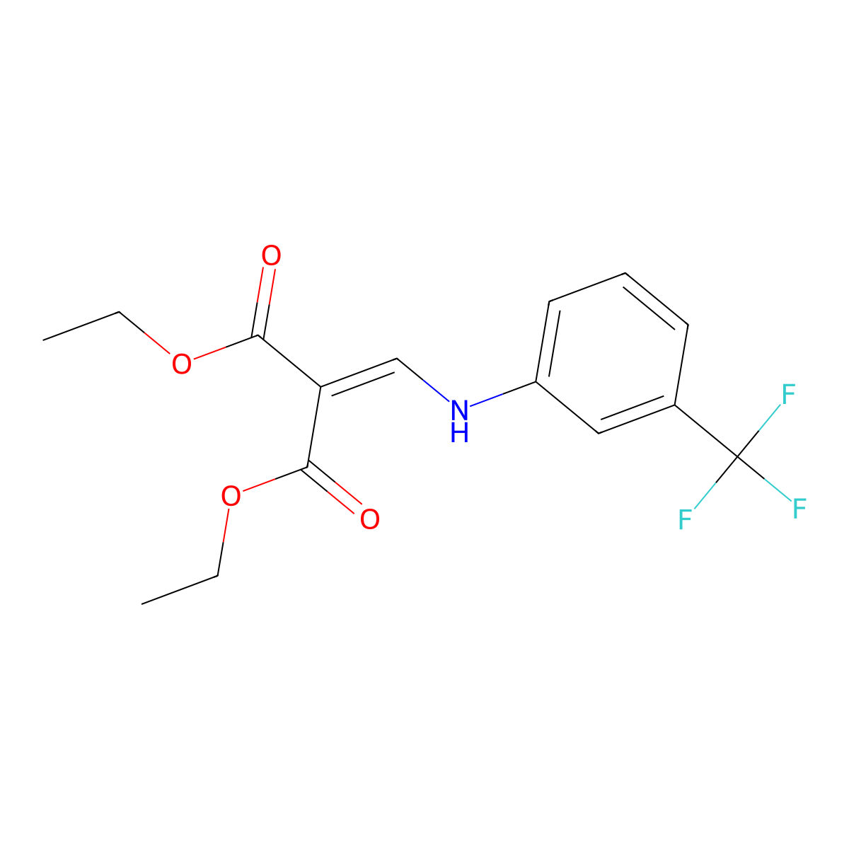 Diethyl ((alpha,alpha,alpha-trifluoro-m-toluidino)methylene)malonate molecular structure, CAS 370-35-4