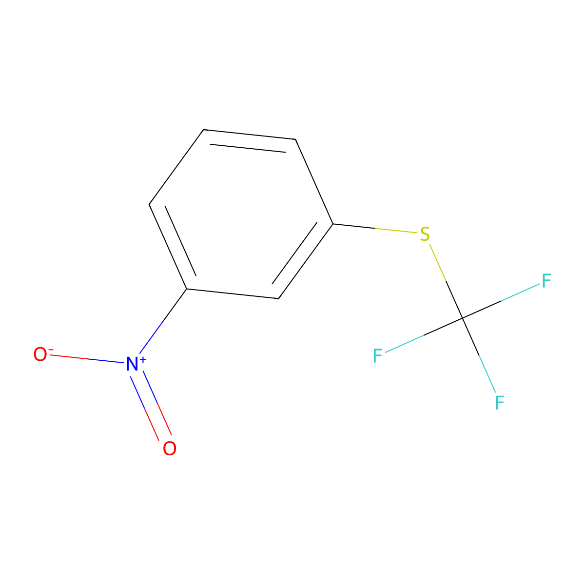 Benzene, 1-nitro-3-((trifluoromethyl)thio)- molecular structure, CAS 370-47-8