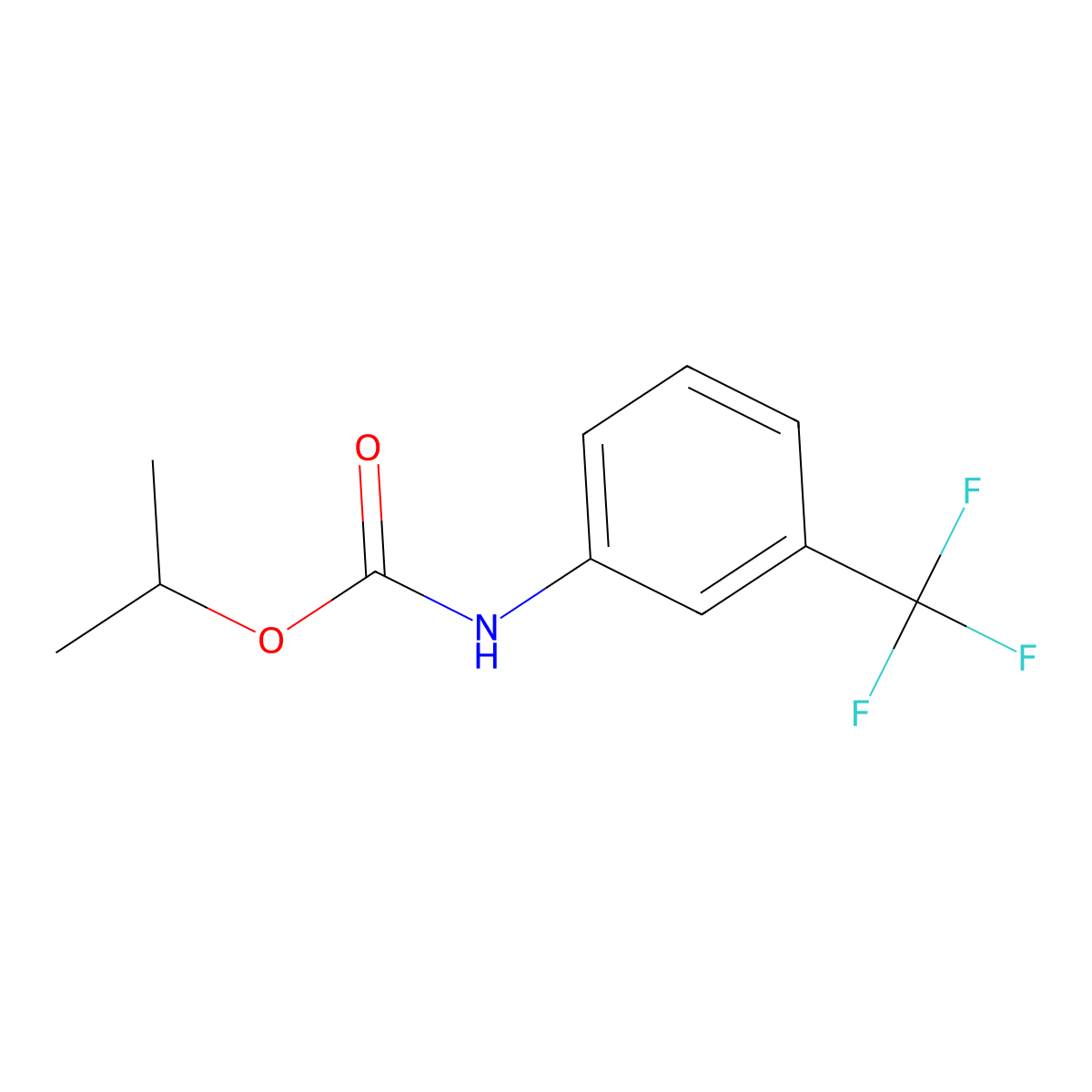 Isopropyl m-trifluoromethylcarbanilate molecular structure, CAS 370-56-9