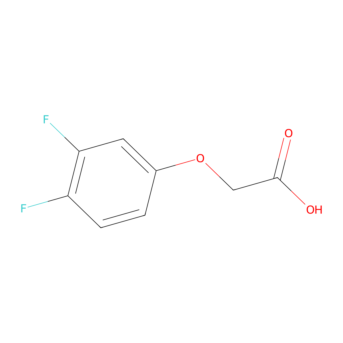 2-(3,4-Difluorophenoxy)acetic acid molecular structure, CAS 370-58-1