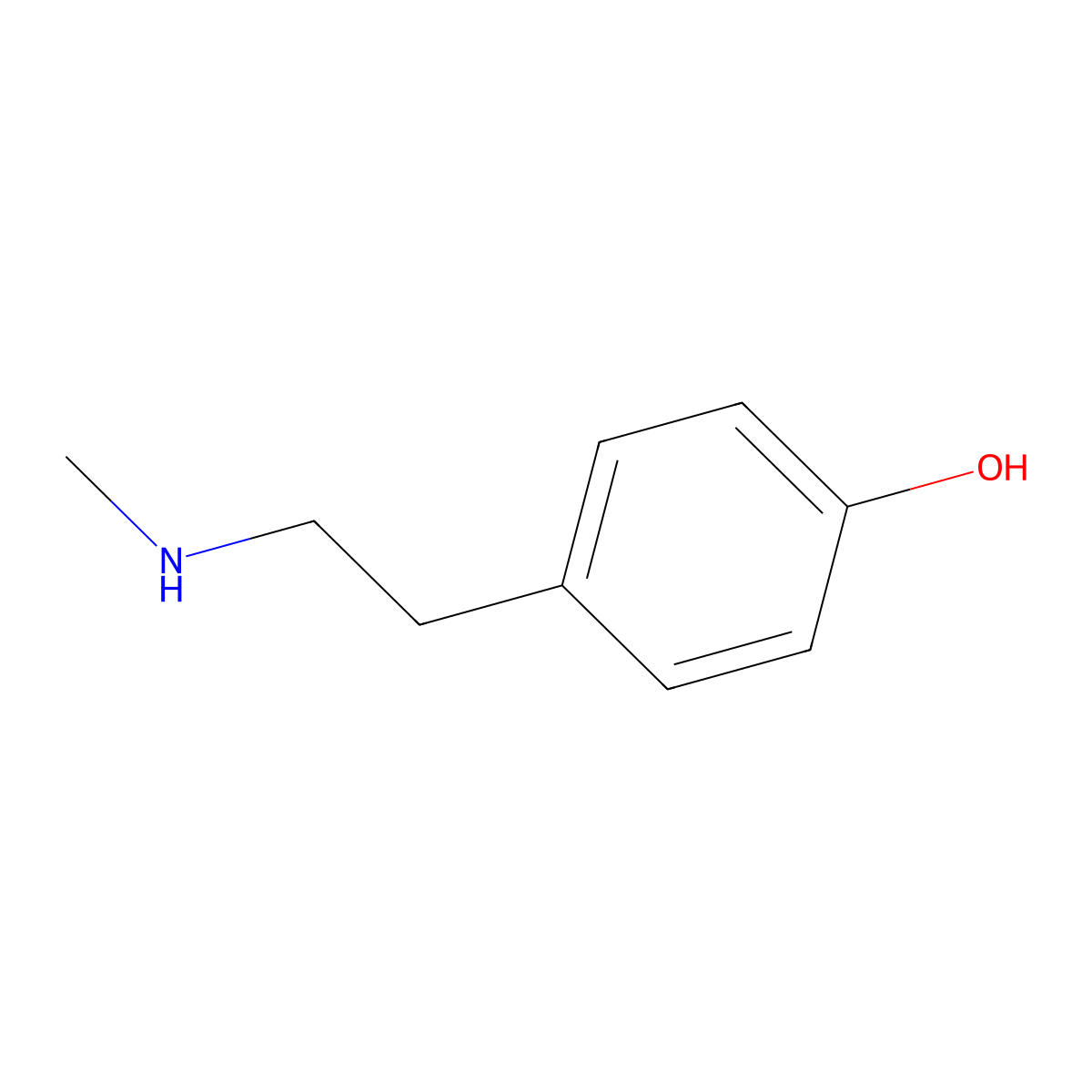 N-Methyltyramine molecular structure, CAS 370-98-9