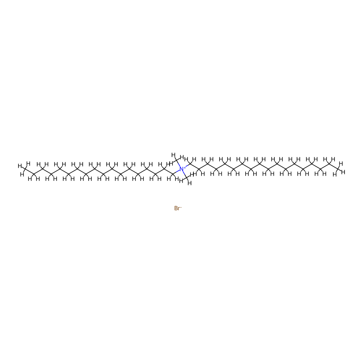 Dimethyldioctadecylammonium bromide molecular structure, CAS 3700-67-2