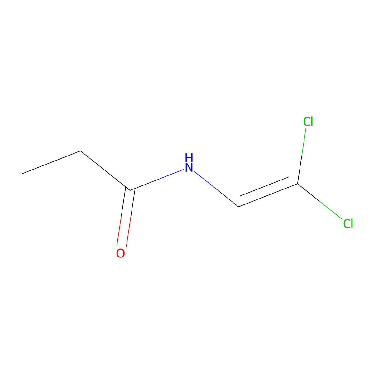 N-(2,2-dichloroethenyl)propanamide molecular structure, CAS 37001-11-9