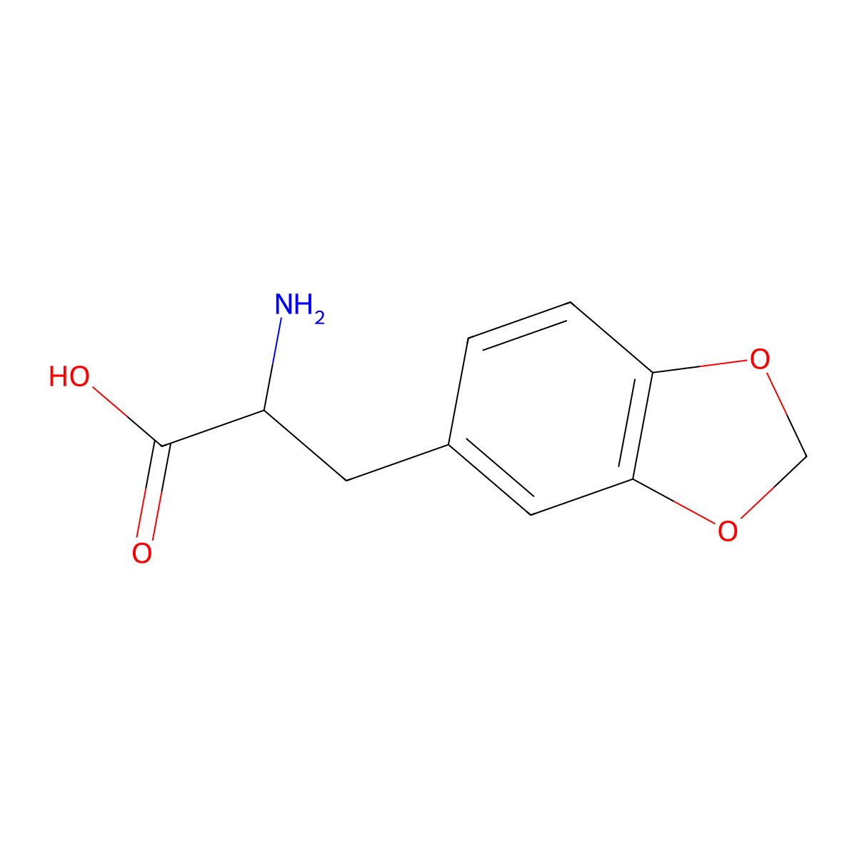 (R)-2-Amino-3-(benzo[D][1,3]dioxol-5-YL)propanoic acid molecular structure, CAS 37002-51-0