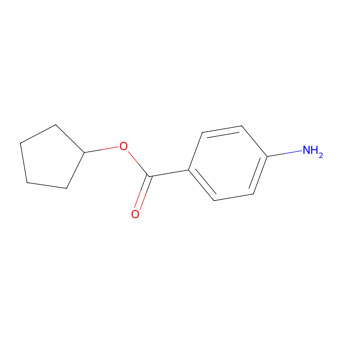 Cyclopentyl 4-aminobenzoate molecular structure, CAS 37005-75-7