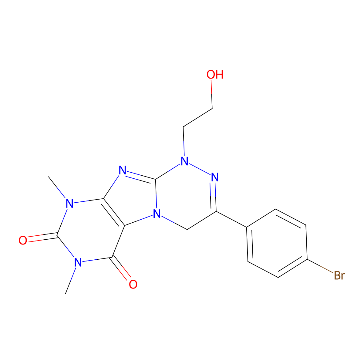3-(4-bromophenyl)-1-(2-hydroxyethyl)-7,9-dimethyl-4H-purino[8,7-c][1,2,4]triazine-6,8-dione molecular structure, CAS 370072-13-2
