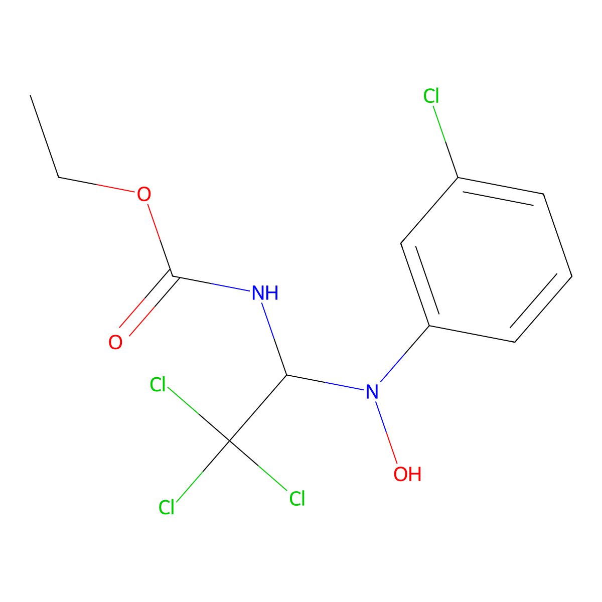 ethyl N-[2,2,2-trichloro-1-(3-chloro-N-hydroxyanilino)ethyl]carbamate molecular structure, CAS 370072-37-0