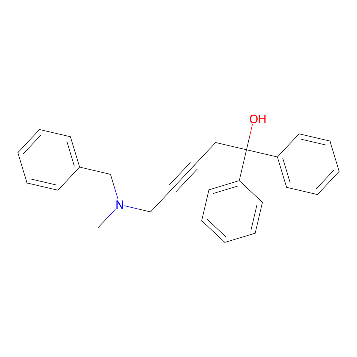 5-[Benzyl(methyl)amino]-1,1-diphenylpent-3-yn-1-ol molecular structure, CAS 370073-14-6