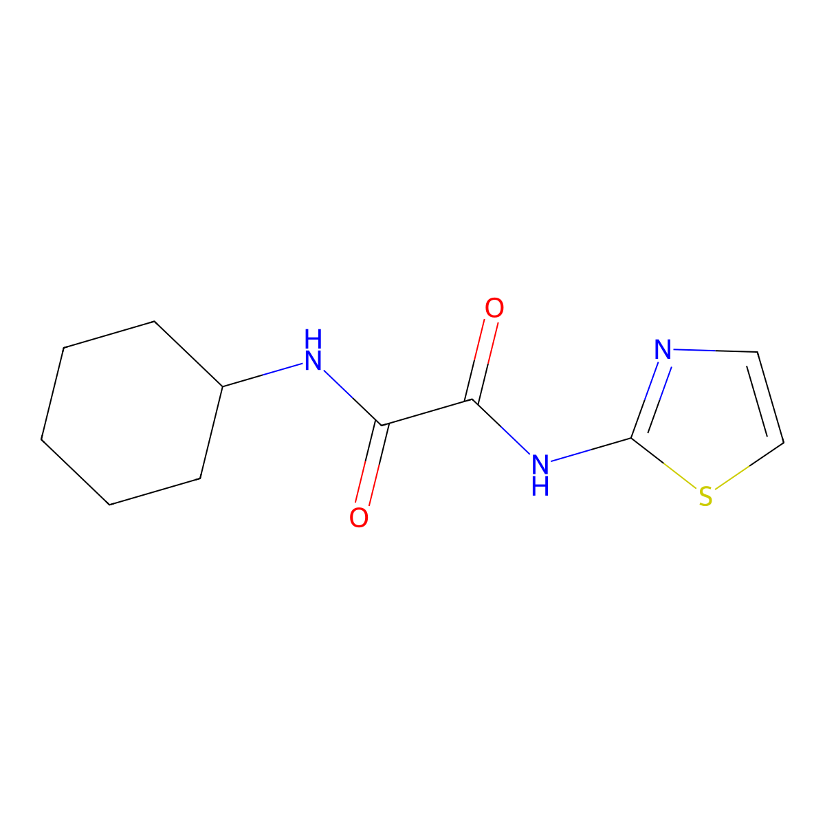 N-cyclohexyl-N'-(1,3-thiazol-2-yl)oxamide molecular structure, CAS 370073-48-6