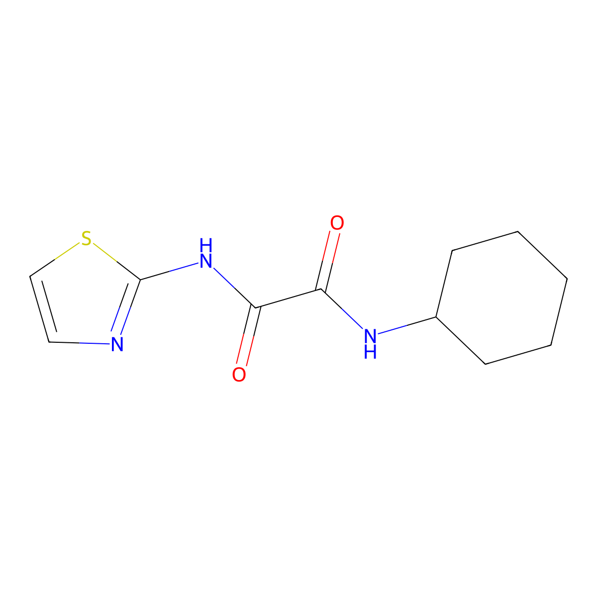 N-cyclohexyl-N'-(1,3-thiazol-2-yl)oxamide molecular structure, CAS 370073-48-6