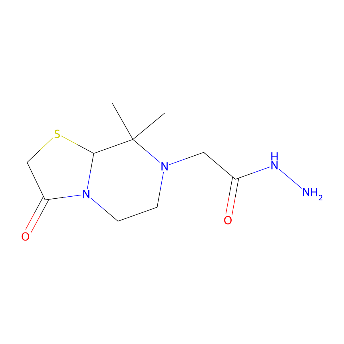 2-(8,8-dimethyl-3-oxo-6,8a-dihydro-5H-[1,3]thiazolo[3,2-a]pyrazin-7-yl)acetohydrazide molecular structure, CAS 370076-89-4