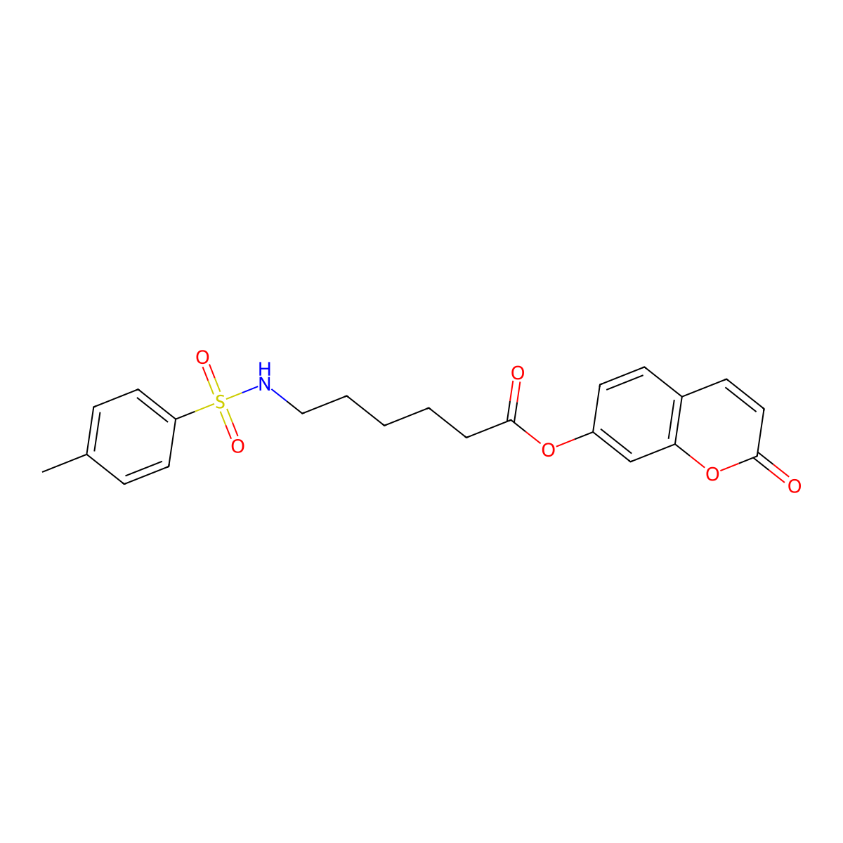 2-oxo-2H-chromen-7-yl 6-{[(4-methylphenyl)sulfonyl]amino}hexanoate molecular structure, CAS 370077-06-8
